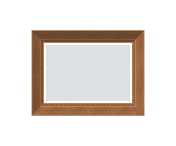 Brown Empty Picture Frame Isolated Flat Style Vector Illustration — Image vectorielle