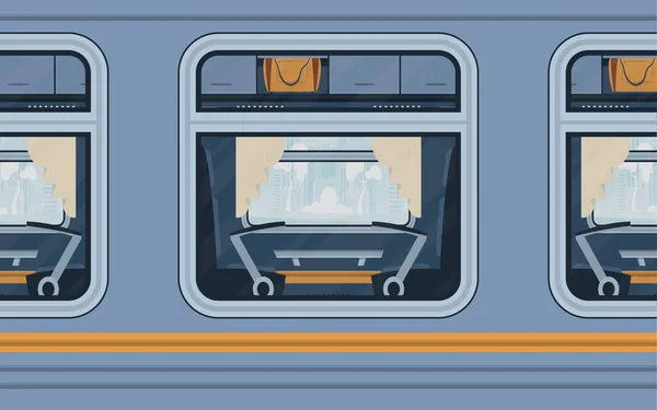 Windows Train Electricity Cartoon Style Flat Style — 스톡 벡터