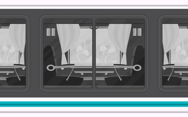 Windows列車 鉄道輸送が外に表示されます 漫画風 — ストックベクタ