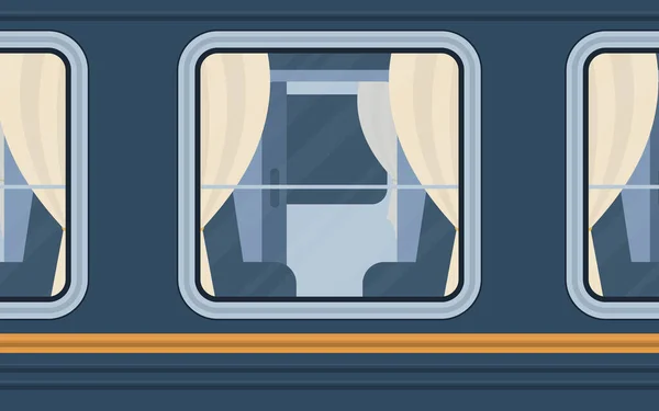 Train Compartment Windows Rail Transport Cartoon Style Flat Style Vector — Vettoriale Stock