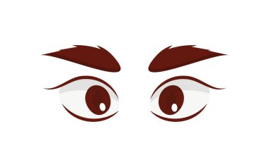 Çizgi film göz ifadesi. Vektör illüstrasyonu.