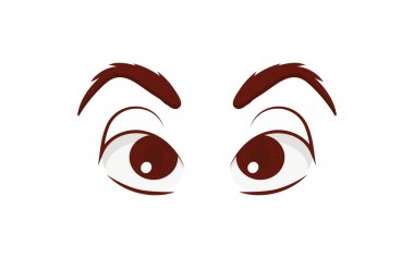 Çizgi film tarzında güzel şirin kadın gözleri.