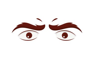 Kızgın gözler, Sert bakışlar, vektör çizimi