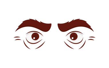 Düz stil şeytani gözler. Vektör illüstrasyonu.