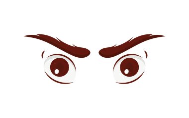 Kızgın gözler, Sert bakışlar, vektör çizimi