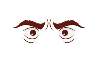 Düz stil şeytani gözler. Vektör illüstrasyonu.