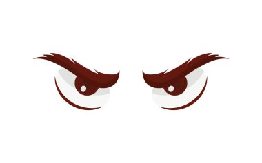 Düz stil şeytani gözler. İzole edilmiş. Vektör illüstrasyonu.