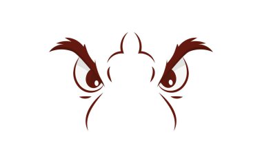 Düz stil şeytani gözler. İzole edilmiş. Vektör illüstrasyonu.