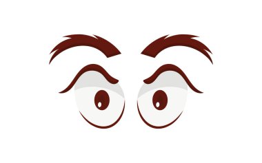Düz stil şeytani gözler. Beyaz arka planda izole edilmiş. Vektör illüstrasyonu.