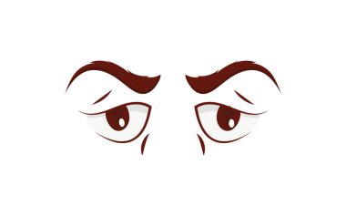 Sakin gözler düz stil. Vektör çizimi. Beyaz arkaplanda izole.