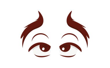 Sakin gözler düz stil. Beyaz arka planda izole edilmiş. Vektör illüstrasyonu.