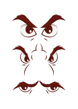 Düz stil bir çift göz. Beyaz arka planda izole edilmiş. Vektör illüstrasyonu.