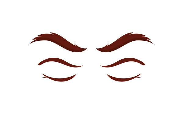 Lange Wimpern Und Augenbrauen Auf Weißem Hintergrund Symbol Vektorillustration — Stockvektor