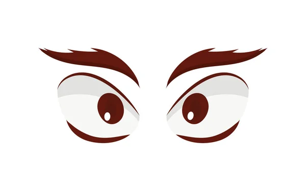 Ojos Dibujos Animados Cejas Con Pestañas Ilustración Vectorial Aislada — Vector de stock