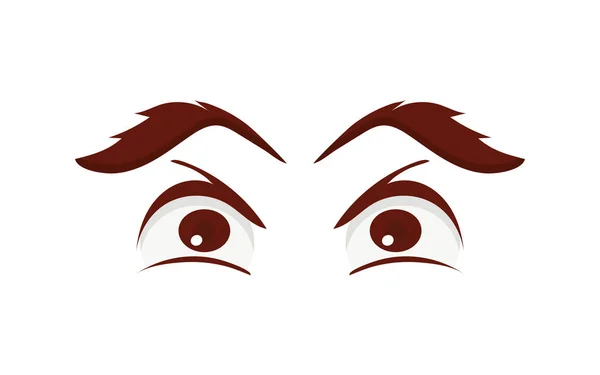Mujer Dibujos Animados Ojos Cejas Con Pestañas Ilustración Vectorial Aislada — Archivo Imágenes Vectoriales