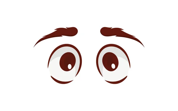Närbild Rädd Ansikte Med Vackra Ögon Och Stora Vackra Ögonfransar — Stock vektor