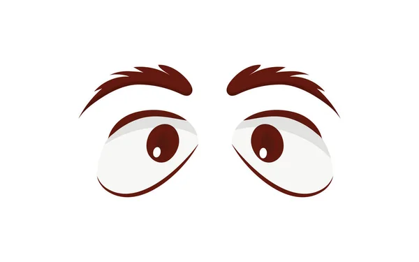 Närbild Rädd Ansikte Med Vackra Ögon Och Stora Vackra Ögonfransar — Stock vektor