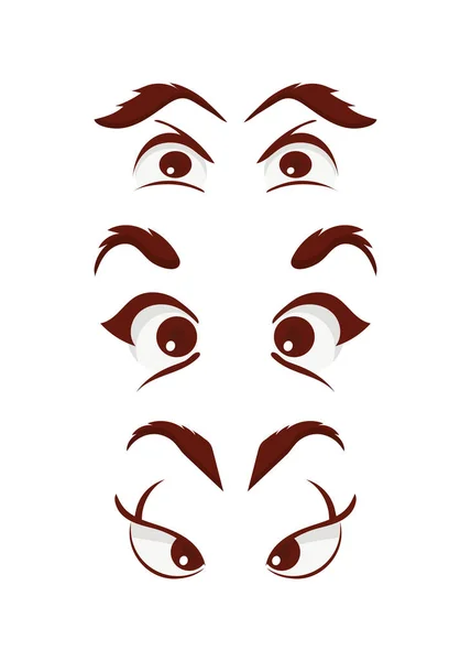 Set Ojos Estilo Plano Ilustración Vectorial Aislado Sobre Fondo Blanco — Vector de stock