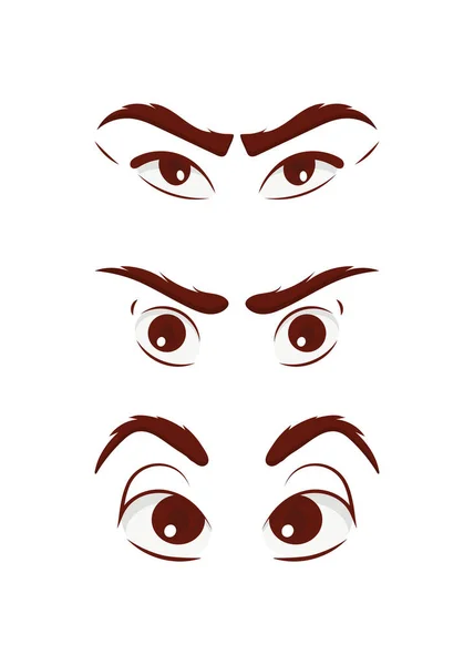 Set Ojos Estilo Plano Ilustración Vectorial Aislado Sobre Fondo Blanco — Vector de stock