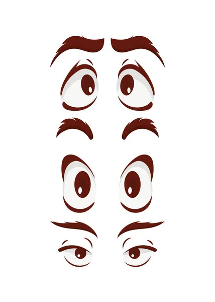 Set Ojos Estilo Plano Ilustración Vectorial Aislado Sobre Fondo Blanco — Archivo Imágenes Vectoriales