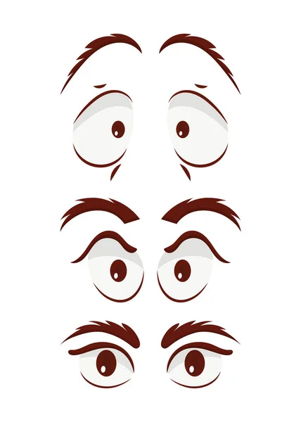 一组扁平的眼睛 孤立无援矢量说明 — 图库矢量图片