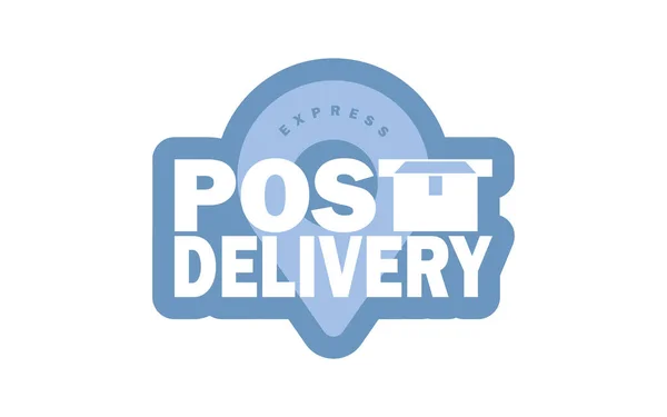 Posta Teslimatı Logosu Çizgi Film Tarzı Vektör Çizimi Zole Edilmiş — Stok Vektör