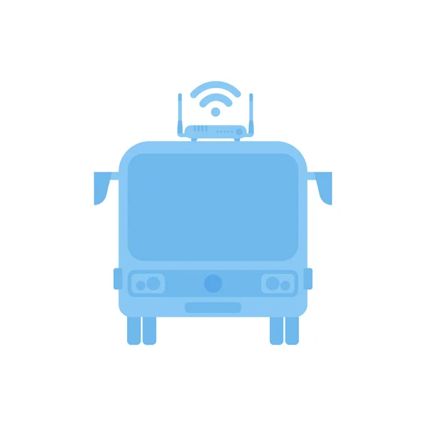 Bus Mit Internetanschluss Iot Und Automatisierungskonzept Isoliert Vektor — Stockvektor