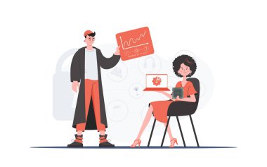 İnternetteki Şeyler Takımı. Bilgi işlem ve otomasyon konsepti. Sunumlar ve web siteleri için iyi. Düz moda vektör illüstrasyonuName.