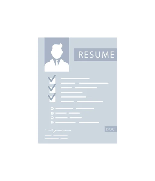 Resume Icon Concept Getting Job Isolated Vector — Stock vektor