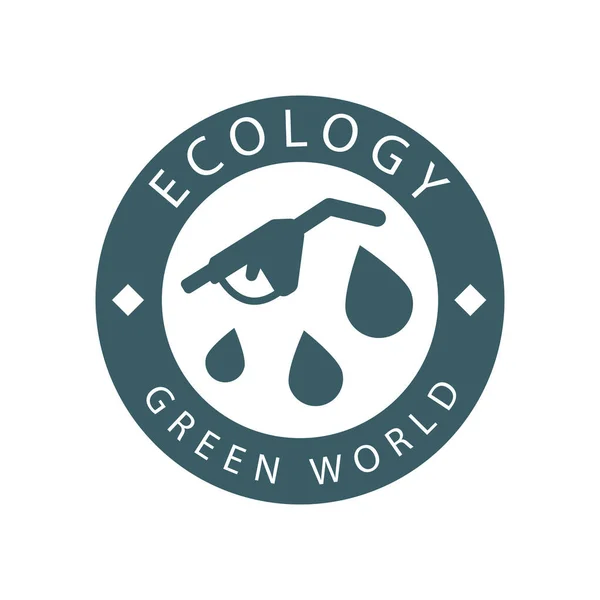 Logo Theme Eco Friendly Green Fuel Isolated White Background Vetkaran — 图库矢量图片