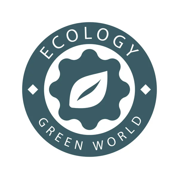 Logo Sobre Tema Del Mundo Verde Ecología Contaminación Cero Aislado — Archivo Imágenes Vectoriales