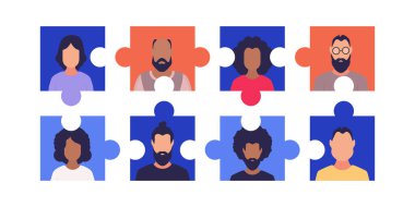 Bir sürü insan. Vektör illüstrasyonu.