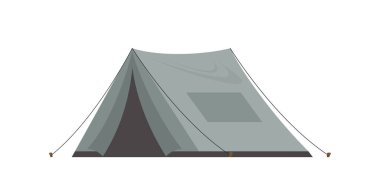 Large dark green tent. Isolated. Vector illustration.