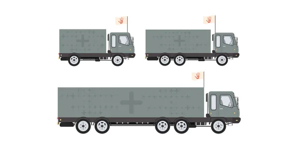 Car Boxes Humanitarian Aid Isolated Vector Illustration — Stok Vektör