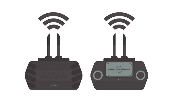 Remote Control Drone Quadcopter Isolated Vector Illustration — Stok Vektör