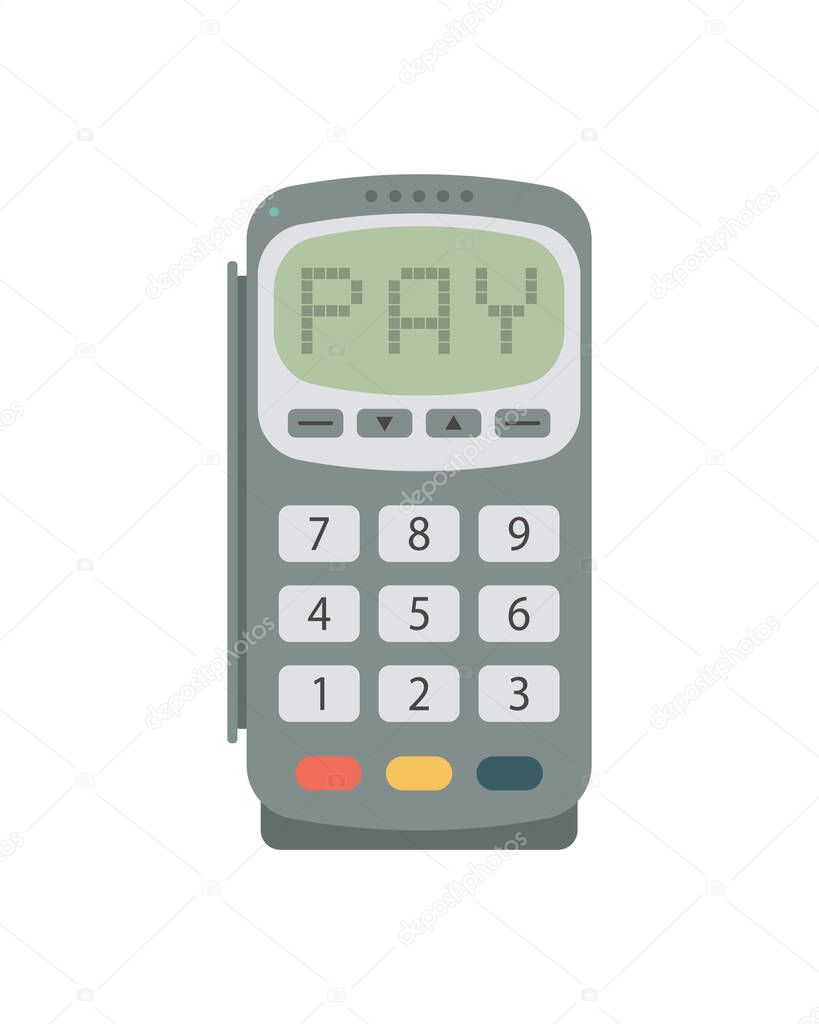 Cash Register vector flat material design isolated on white background.