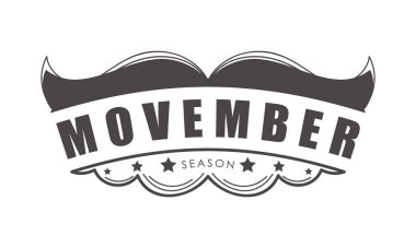 Movember season logo. Vector illustration.