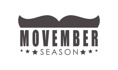Movember season logo. Vector illustration.
