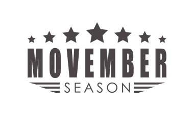 Movember season logo. Vector illustration.