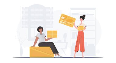 Parcel delivery. Vector. Cartoon style.