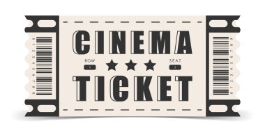 Cinema ticket template. Modern ticket card template. Vector illustration.