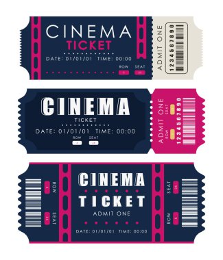 Ticket set. Ready design for your business. Isolated on white background. Vector.