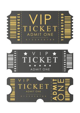 Ticket set. Pass card design. Isolated. Vector.