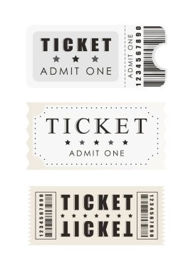 Ticket template set. Pass card design. Isolated on white background. Vector.