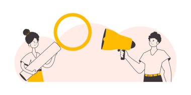 Çalışanları bulma kavramı. Doğrusal trend tarzı. Vektör illüstrasyonu.