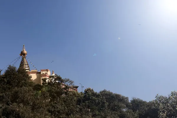 Swayambhunath Também Conhecido Como Monkey Temple Está Localizado Coração Katmandu — Fotografia de Stock