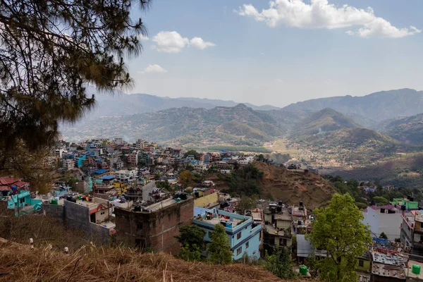 Paisagem Panorâmica Vista Pravas Palpa Bem Como Tansen Bazaar Colina — Fotografia de Stock