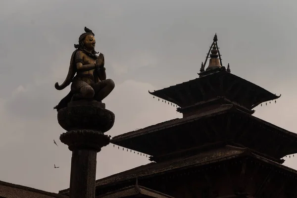 Estátua Garuda Gesto Mão Namaste Para Saudação Patan Durbar Square — Fotografia de Stock