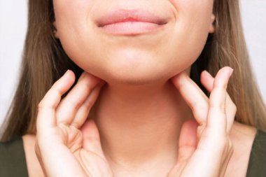 cropped image of female neck pain
