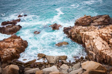 Dalga, deniz ve hong Kong, Asya kayalar,